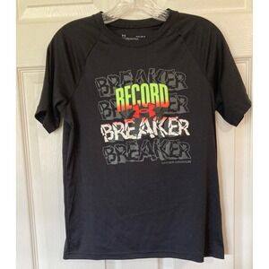 Under Armour Black Record Breaker Graphic Tee Youth Large (14/16) Activewear